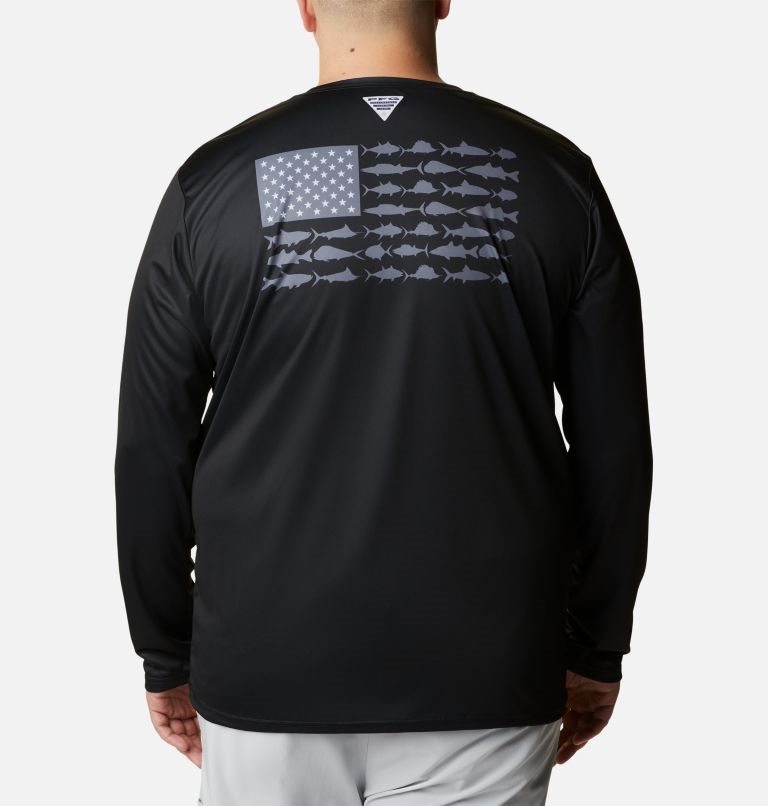 Men's Columbia PFG Terminal Tackle Fish Flag Long Sleeve Sweatshirts Black | Plus Size CA-E8104